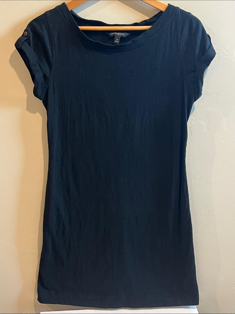 Banana Republic Black Short Sleeve Tee Dress